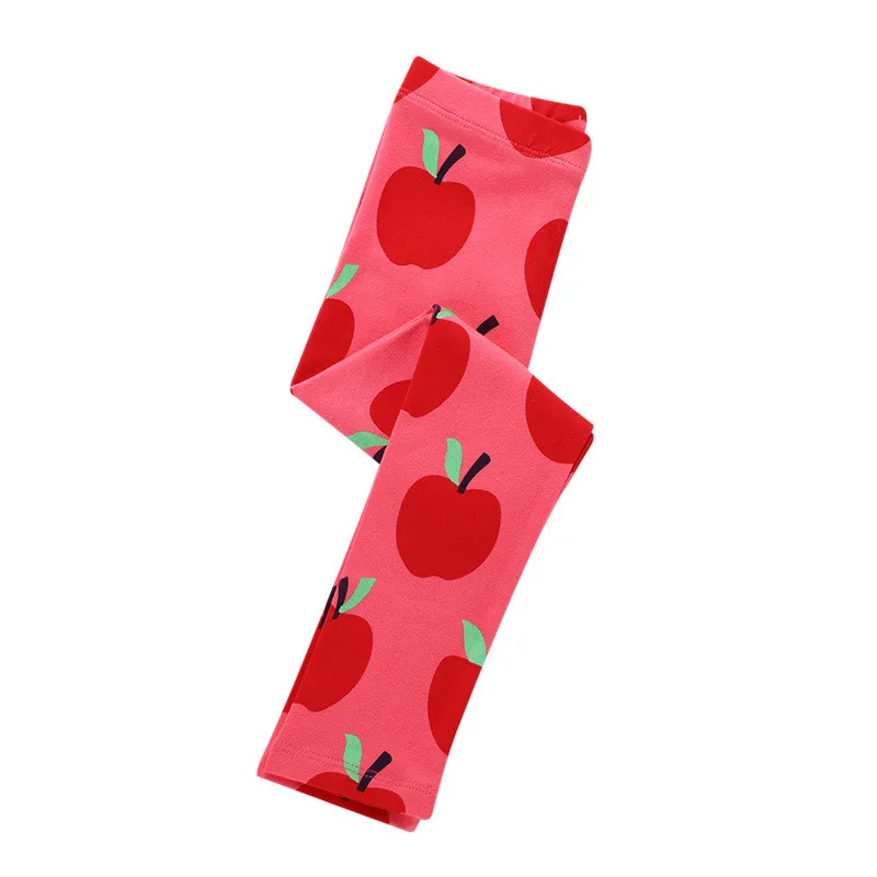 Jumping meter/Леггинсы с цветочным узором; брюки для маленьких девочек; сезон весна-осень; дизайн; узкие брюки; длинные леггинсы для девочек - Цвет: T1182 Apple red