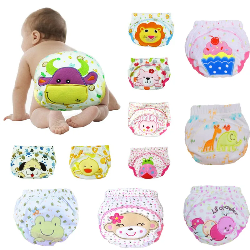 

Baby Nappies Cloth Diaper Reusable Diapers Waterproof Diaper Cover Newborn Washable Nappies Catoon Print Breathable Diaper 10pcs
