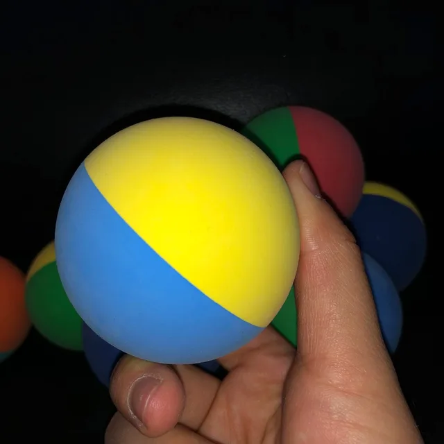 1 Piece 6cm Bi color Racquet ball Squash Low Speed Rubber Hollow Squash