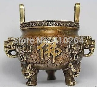 

[Nice Discount ] CHINA HANDWORK DRAGON BUDDHA COPPER INCENSE BURNER