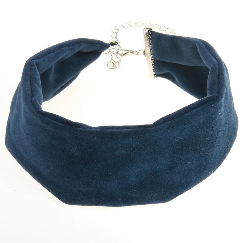 7 Colors Fashion Punk  Wide Plain Velvet Collar Choker Necklace Women Multicolor Gothic Basic Black Rope Necklaces Jewelry 5cm