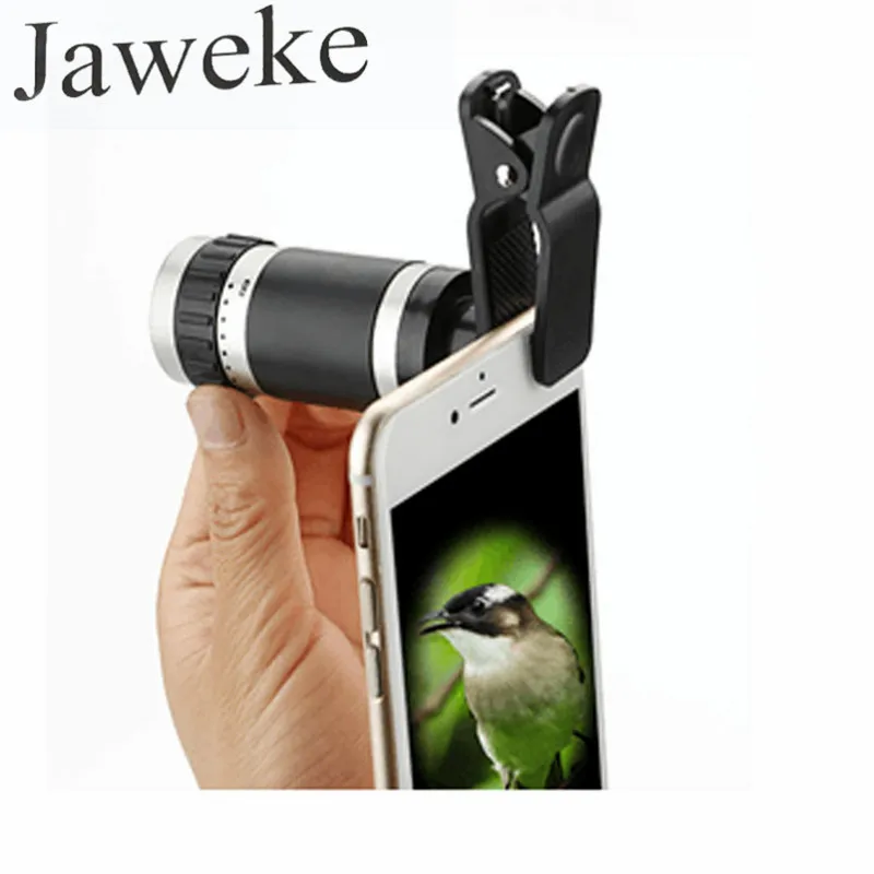 

JAWEKE Portable 8x18 mini Monocular Mobile PhoneTelescope with Telephoto Lens for Conference Concert Remote Shooting Hunting
