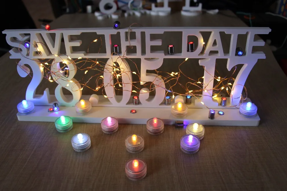 

Newest Creative LED Luminous Wood Wooden Letters Alphabet Word Mr & Mrs / Semper Save the date For Home Wedding Party Decoration