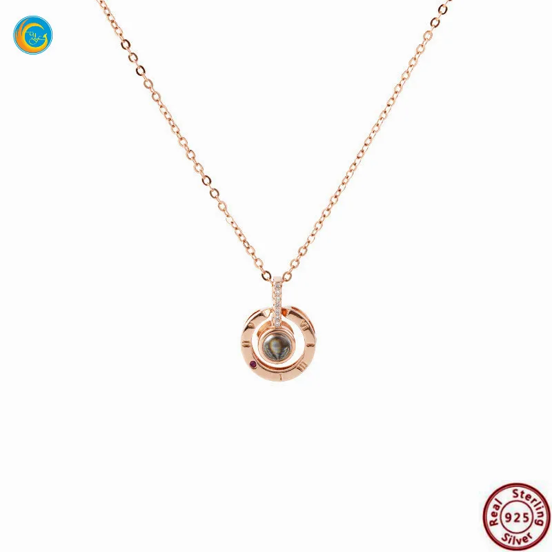 

100% 925 sterling Silver necklaces 100 languages YF204A