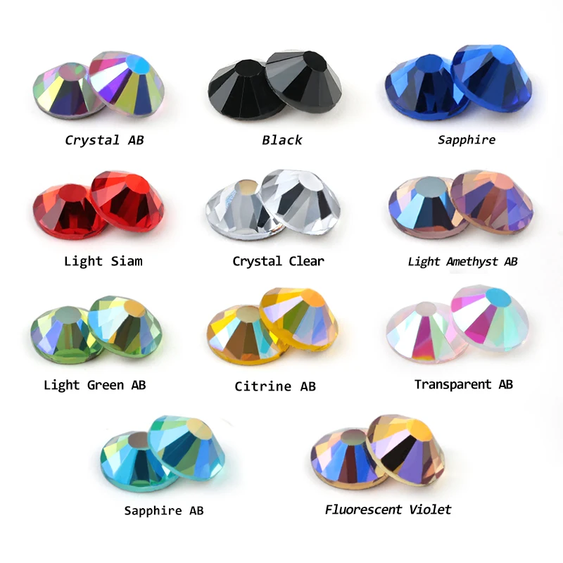 1080 шт смешанные размеры ногтей Стразы Кристалл страз камни красочные стеклянные стразы для ногтей искусство 3D украшения аксессуары