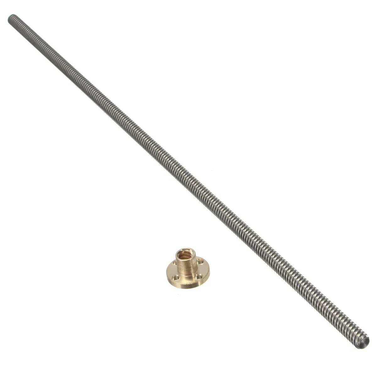 

T8 400mm Lead Screw 8mm Thread 2mm Pitch with Flange copper Nut 3D Printer Accessories Stainless steel