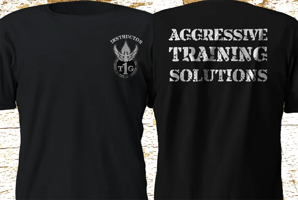 

2019 Fashion Double Side New Tier 1 Group Aggressive Training Solutions Military Army Us T Shirt Unisex Tee