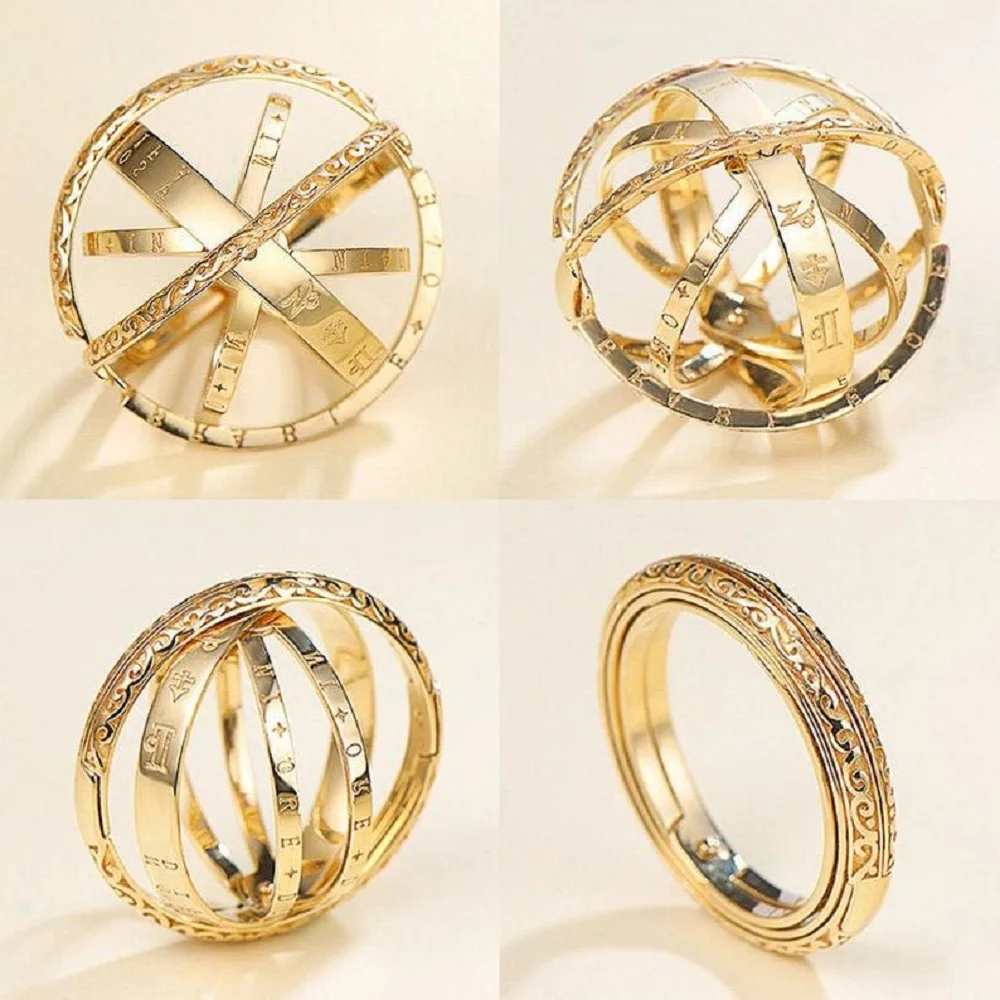 

Astronomical Ball Ring Complex Rotating Clamshell Astronomical Ring Universe Constellation Ring Jewelry Fashion Rings