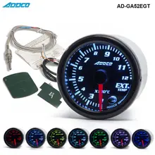 Car Auto 12V 52mm/2″ 7 Colors Universal Exhaust Gas Temp Gauge Ext Temp Meter EGT With Sensor and Holder AD-GA52EGT