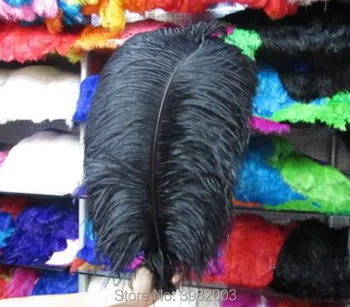 

Free delivery! 100 pcs many natural black ostrich feathers 40-45cm / 16 "-18 inches / ostrich feather wedding center focus