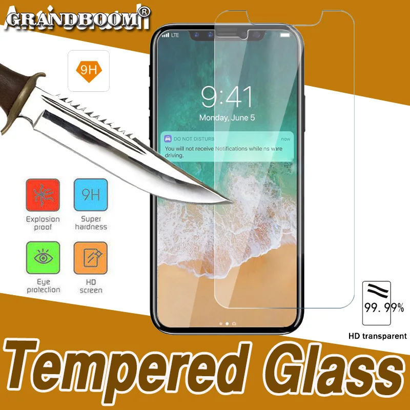 100 шт закаленное стекло 9H Защитная пленка для экрана для iPhone 11 Pro Max XS XR X 8 7 6 6S Plus 5 5S SE 2.5D Arc Edge High Clear
