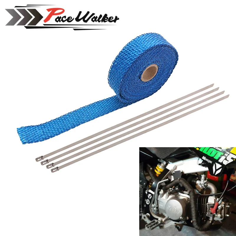 

CAR MOTORCYCLE Incombustible Turbo MANIFOLD HEAT EXHAUST WRAP TAPE THERMAL STAINLESS TIES 1.5mm*25mm*5m