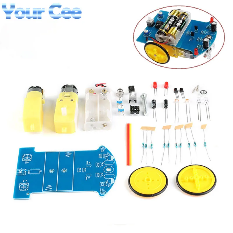

D2-1 DIY Kit Intelligent Tracking Line Smart Car Kit Suite TT Motor Electronic Production Smart Patrol Automobile Parts DIY Kit