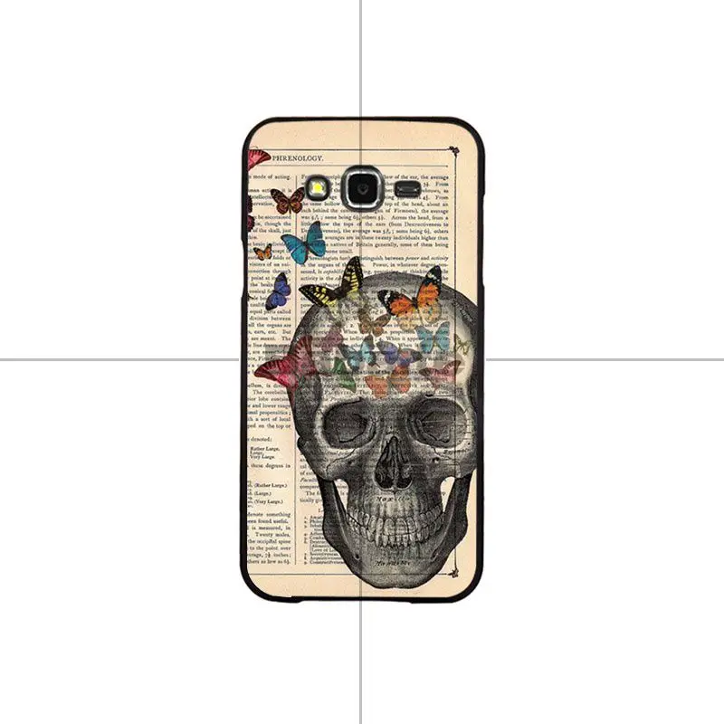 Dark fairy art human skull book page newly pattern