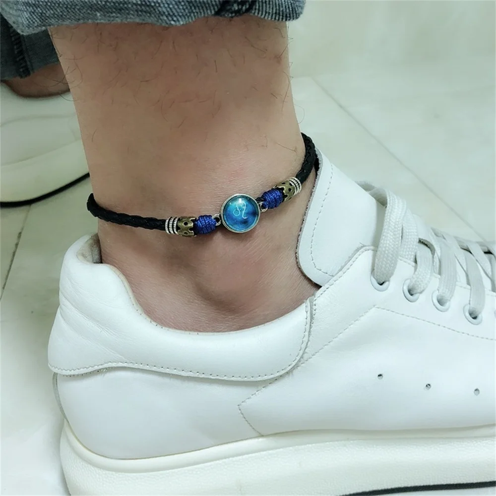 Twelve Constellation Anklets Fashion Jewelry Men Leg Bracelet Feet Accessories Male Ankle Bracelet enkelbandjes sieraden