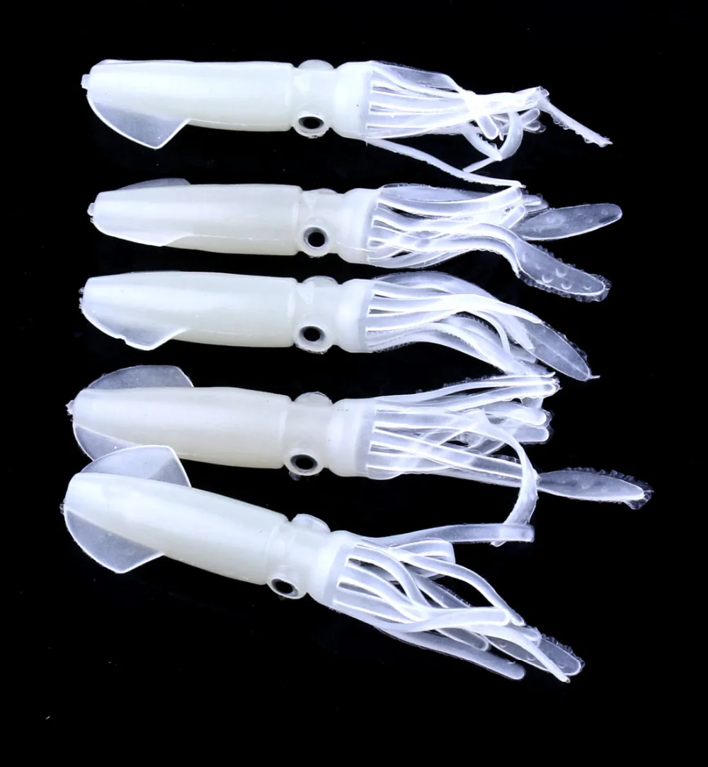 Buy 10pcs Squid Jig Soft Luminous Squid Fishing Lures