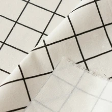 50x145 см черно-белое хлопковое постельное белье ткань хлопчатобумажная пенька Ткань Главная ткань для шитья