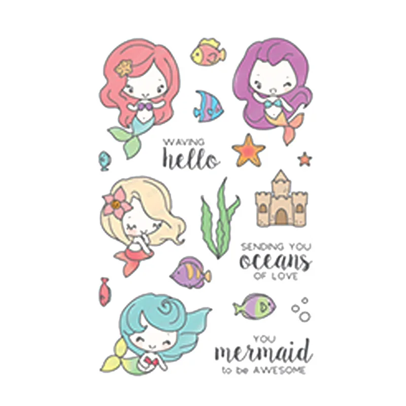 

Hello Oceans Mermaid Transparent Clear Silicone Stamp/Seal for DIY Scrapbooking/Photo Album Decorative Card Making 2019 4x6inch