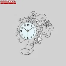 65X50CM Creative Girl Wall Clock Modern Design European Fashion Wall Watch Living Room/Bedroom Mute Clock Wall Home Decoration