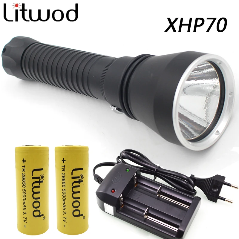 

Litwod Z20D88 Original CREE XHP70 Military level The most brightest Diving Led Flashlight Torch 4292LM Under Water 150m IPX8