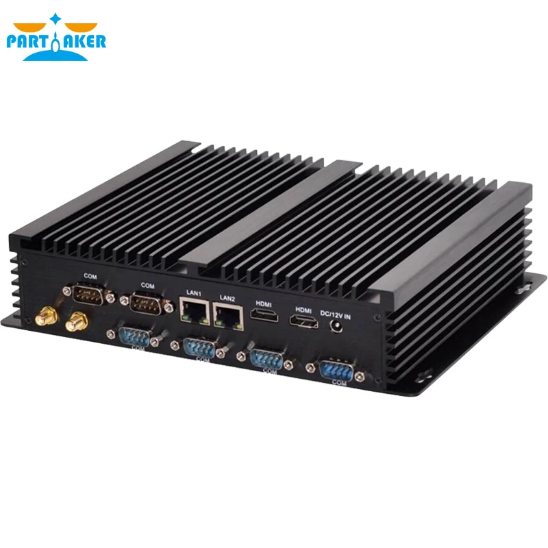 Partaker I4 Industrial Mini Pc with 6 COM 2 HDMI 2 Lan Black Color Intel i3 4