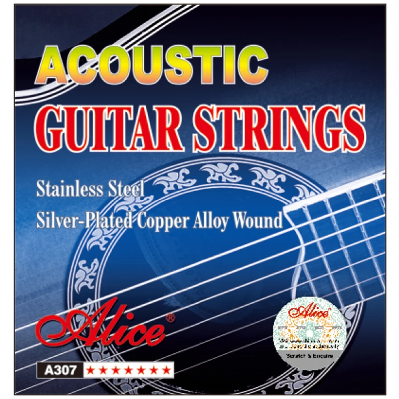 10 Pakcs/Lot Original Alice Acoustic Guitar Strings Stainless Steel