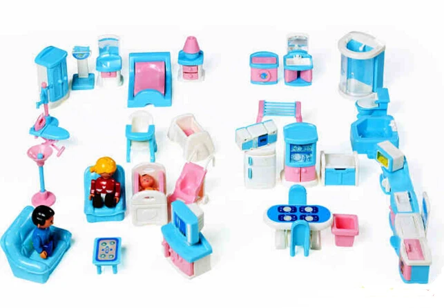 

41pcs/set Educational Mini Miniature Furniture Toys Play Games Dolls Girls Boys Baby Children Dollhouse with exquisite package