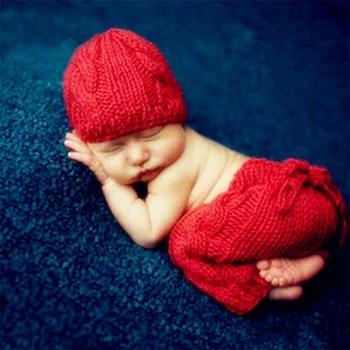 

Newborn props shooting baby fotografie prop knitting twist red outfit new born photography infant picture baby photo accessories