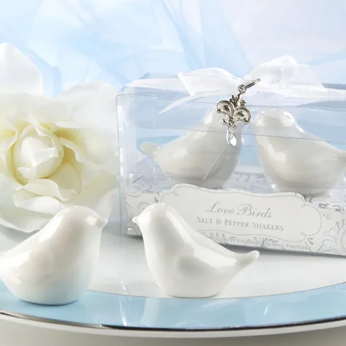 

40Pcs/lot=20Boxes Original Wedding and Party Favor Love Birds Salt and Pepper Shakers wedding souvenirs and Wedding guest favor