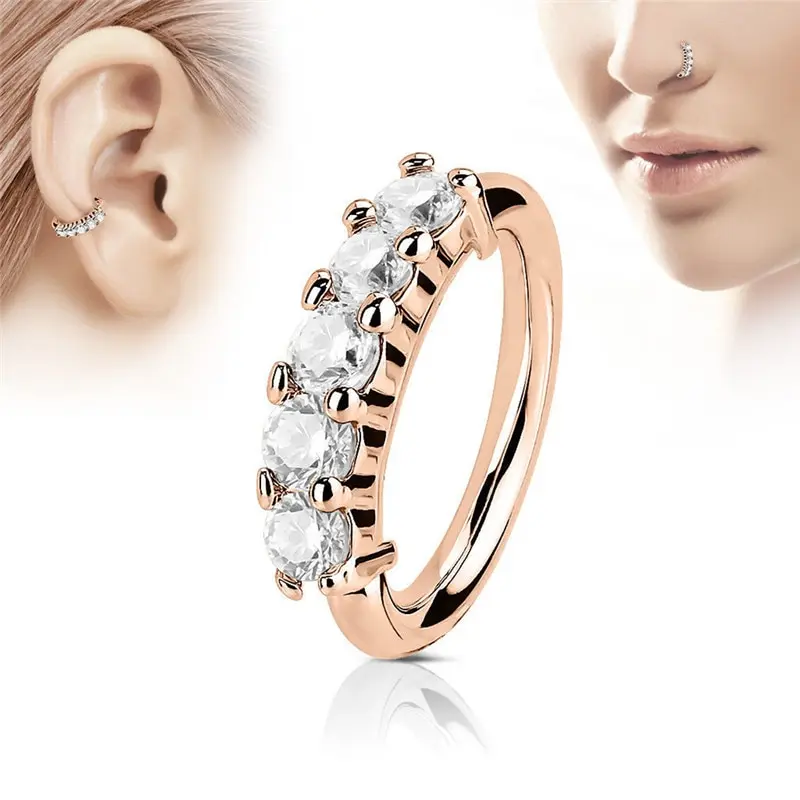 

Fashion Nose ring Crystal Stainless Steel Nose Ring Ear Hoop Tragus Helix Cartilage Earrings