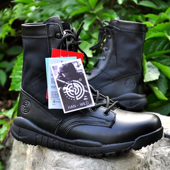 

Military Outdoor Sports Hiking Camping Fishing Hunting Training Boots Men Combat Tactical Desert Leather Boots EUR Size 39-45