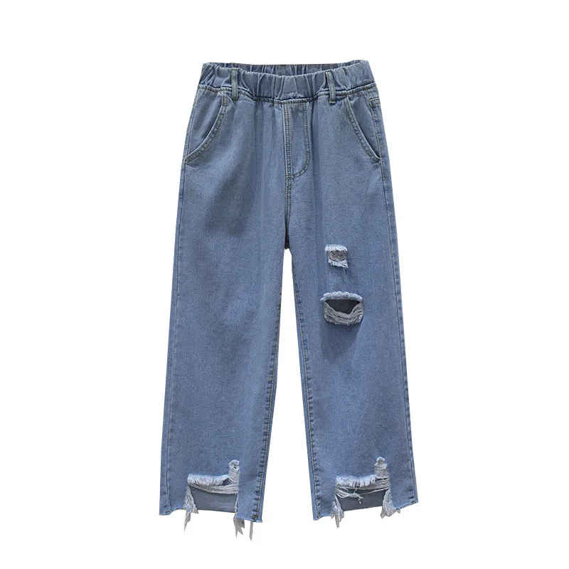summer baggy boyfriend loose ripped jeans with holes women