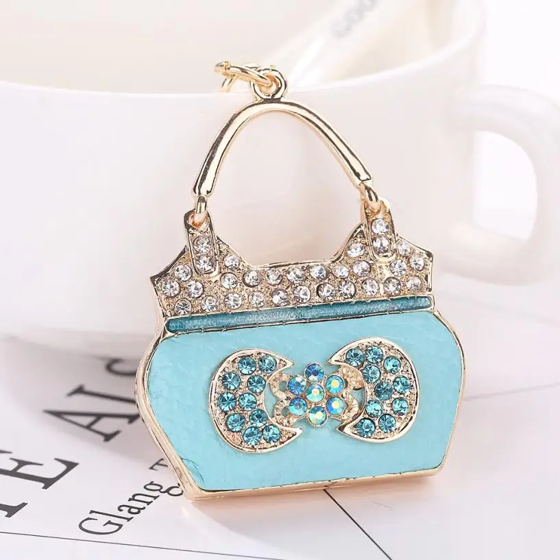 Bling world Rhinestone Alloy Handbag Sparkling Charm Keychain Bag Handbag Key Ring Car Key