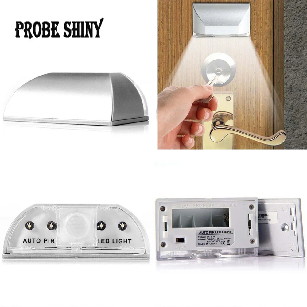 

PIR Wireless Auto Infrared IR Sensor Motion Detector Keyhole 4 LED Light Lamp Night Lights Motion Light Ambient Light Sensor