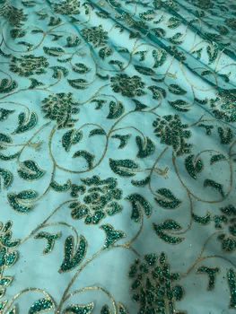 

CiCi-6142 glued glitter embroidered lace fabric good looking bridal lace fabric wholesale african french lace fabric