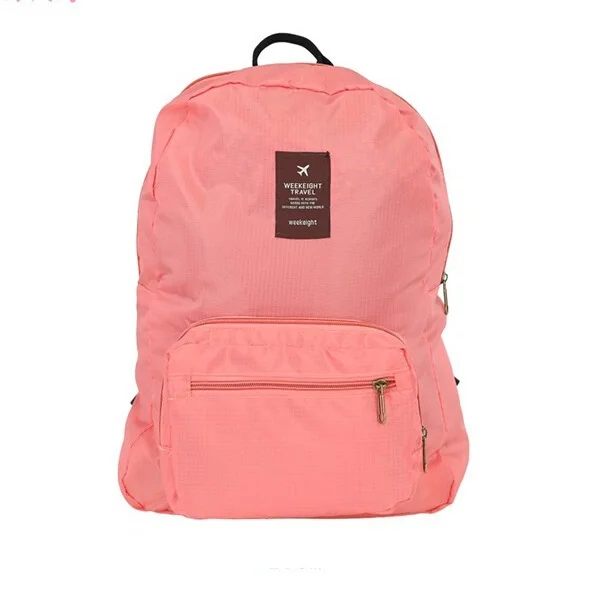 Unisex Travel Backpacks The Portable Zipper Soild Nylon Back Pack Daily