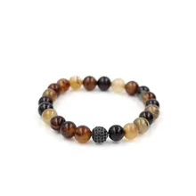 Faitheasy натуральный кофе бусина дрель медный шар бусины браслеты с орнаментами