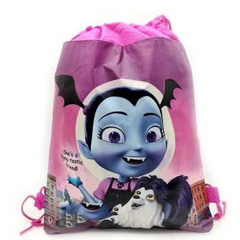 

1PCS Vampirina Theme Kids Girls Favors Non-woven Fabric Baby Shower Backpack Happy Birthday Party Mochila Drawstring Gifts Bags