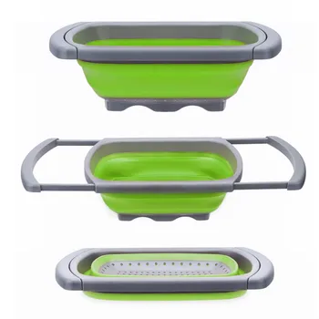 

Colander collapsible, Colander Strainer Over The Sink Vegetable/Fruit Colanders Strainers With Extendable Handles, Folding Strai