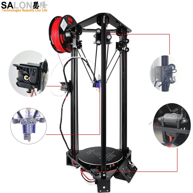 

Kossel Delta 3D Printer Large Color Screen Size High Precision DIY Kit 3d Printer Machine Large Size D180*H320MM Laser Engraving