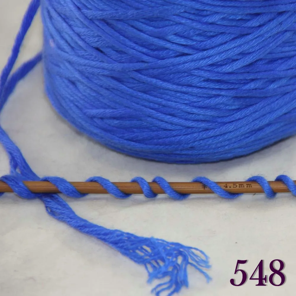 Buy 1X400g soft sell high quality 100 cotton hand woven yarn Blue