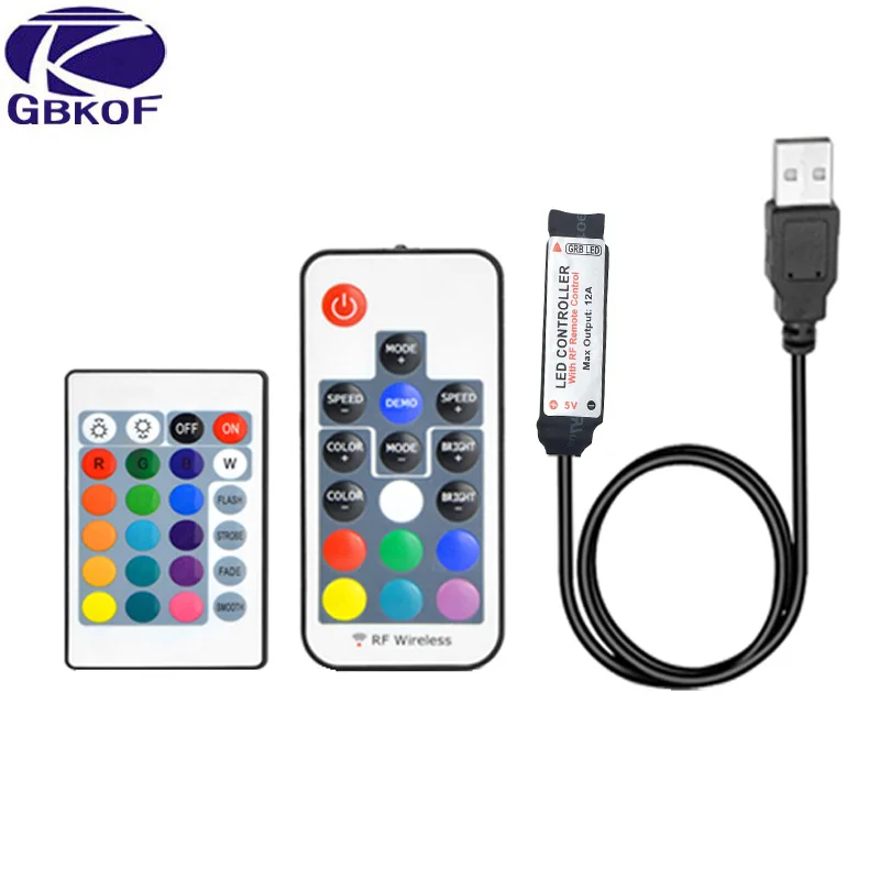 5V 24V USB RGB светодиодный пульт дистанционного управления RF ИК 3Key 17Key 24Key диммер 4 Pin