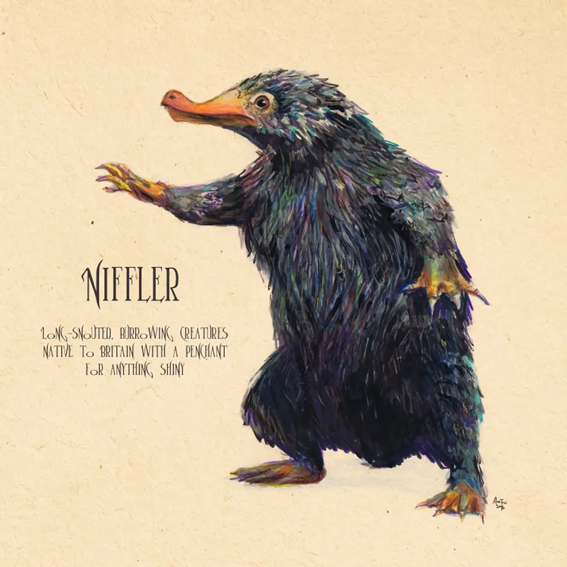 Niffler животные картина холст настенная живопись Фантастические звери Современная Скандинавская печать плакатов на холсте для детской комнаты без рамки - Цвет: CL1010