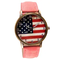 Для мужчин и Для женщин браслет часы Vogue Кварцевые аналоговые холст ремень пункт Цвет: розовый узор: B