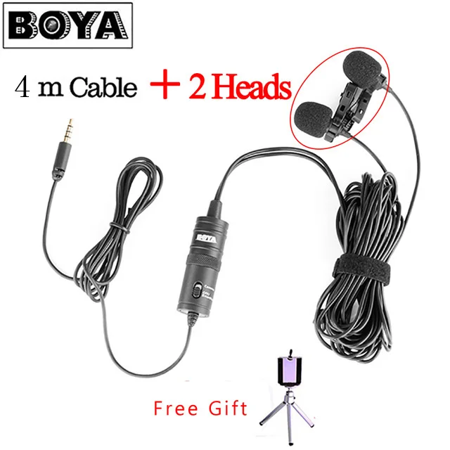 

BOYA BY-M1DM Dual Head Lavalier Condenser Microphone Audio Record for iPhone Andriod DSLR Canon Nikon Camcorder VS BY-M1 BY M1