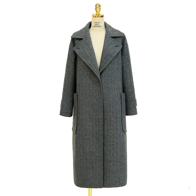 Women Winter Long Wool Jacket Coat Overknee Outwear Jackets 2018 Elegant Overcoat Wool Coats For Female Chinese Star AS070 (7)
