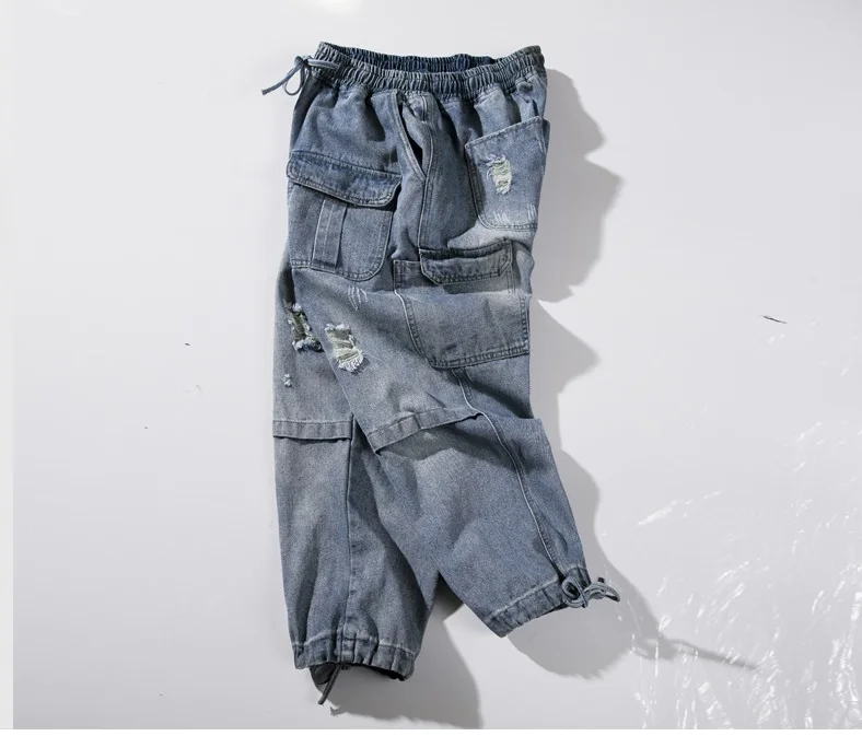 Модные мужские рваные джинсы прямые джинсы Homme De Marque корейский Vaquero Hombre Slim Fit Beam Свободные мешковатые джинсы джинсовые мужские