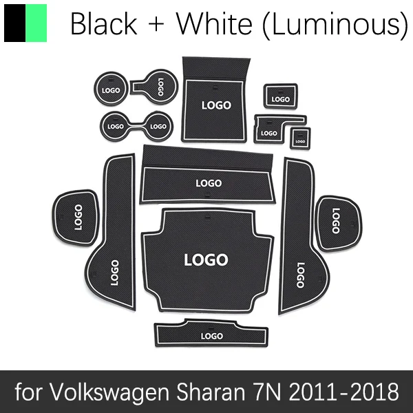Анти-скольжения ворота Слот коврик резиновая подложка для Volkswagen Sharan 7N SEAT Alhambra 2011- MK2 аксессуары Стикеры - Название цвета: White Luminous