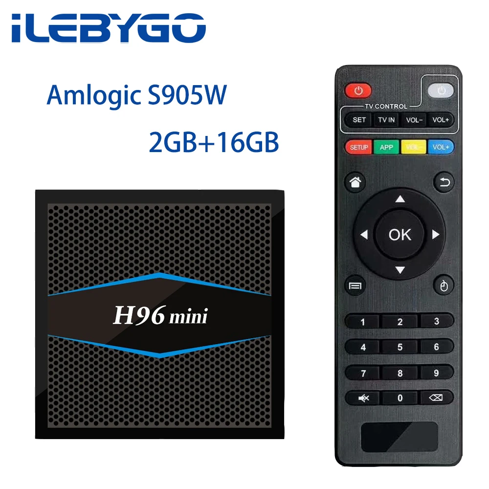 

iLebygo H96mini Android 7.1 TV Box Amlogic S905W Quad Core Smart set top box WiFi Bluetooth 4.0 H.265 HD 4K Full HD Media Player