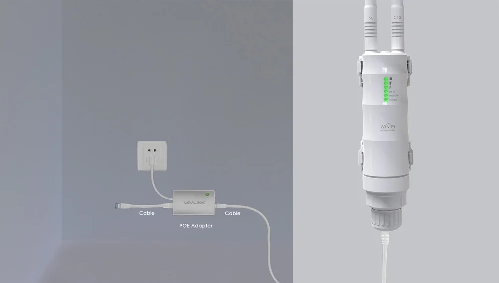 AC600 высокой мощности открытый Всепогодный 30dbm Беспроводной Wi-Fi маршрутизатор/AP ретранслятор 2,4G/5G большой диапазон внешняя съемная антенна ЕС